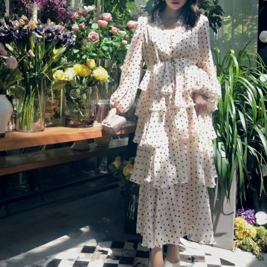 大きいサイズ ワンピース 大きいサイズ ロングワンピース マキシワンピース 長袖 ティアード フリル ドット柄 水玉 ドレス フェミニン レディース 春夏 Pg5515 ワンピの里 大きいサイズ ワンピース 大きいサイズ ロングワンピース マキシワンピース 長袖 ティアード フリル ドット柄 水玉 ドレス フェミニン レディース 春夏 Pg5515 ワンピの里