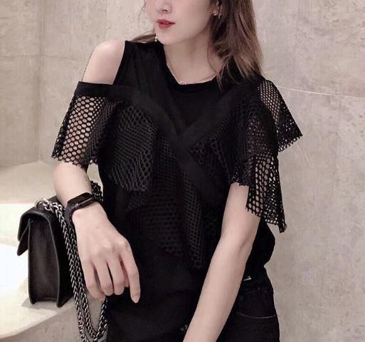 レディース トップス 可愛い ブラウス レディース カットソー ブラウス フリル レース トップス 透け感 シースルー ノースリーブ 夏新作 韓国 ファッション Jm7135 ワンピの里