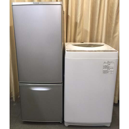 セット販売 ID : S-041】冷蔵庫：Panasonic／2017年製／168ﾘｯﾄﾙ洗濯機 