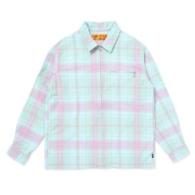 PLAID ZIP UP SHIRT