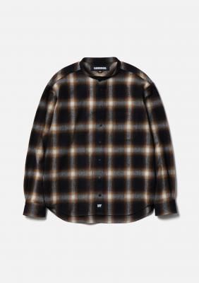 <img class='new_mark_img1' src='https://img.shop-pro.jp/img/new/icons1.gif' style='border:none;display:inline;margin:0px;padding:0px;width:auto;' />HOMBRE CHECK BAND COLLAR SHIRT LS