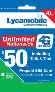 USA SIMカード（Lycamobile） 通話・SMSし放題 データ容量無制限 日本の固定通話可能