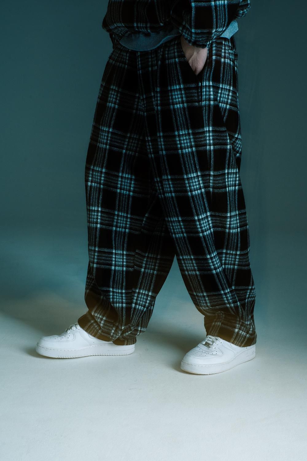 PLAID FLANNEL BAGGY SLACKS - TIGHTBOOTH® タイトブース PLAID FLANNEL BAGGY SLACKS - TIGHTBOOTH® タイトブース