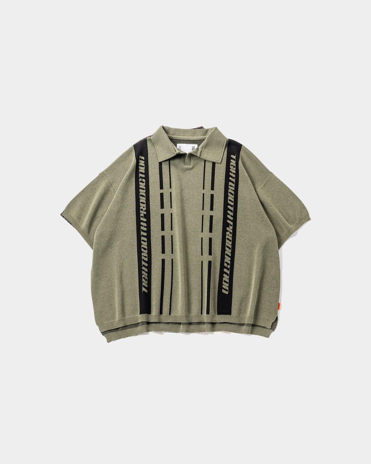 STRIPE KNIT OPEN POLO - TIGHTBOOTH® タイトブース STRIPE KNIT OPEN POLO - TIGHTBOOTH® タイトブース