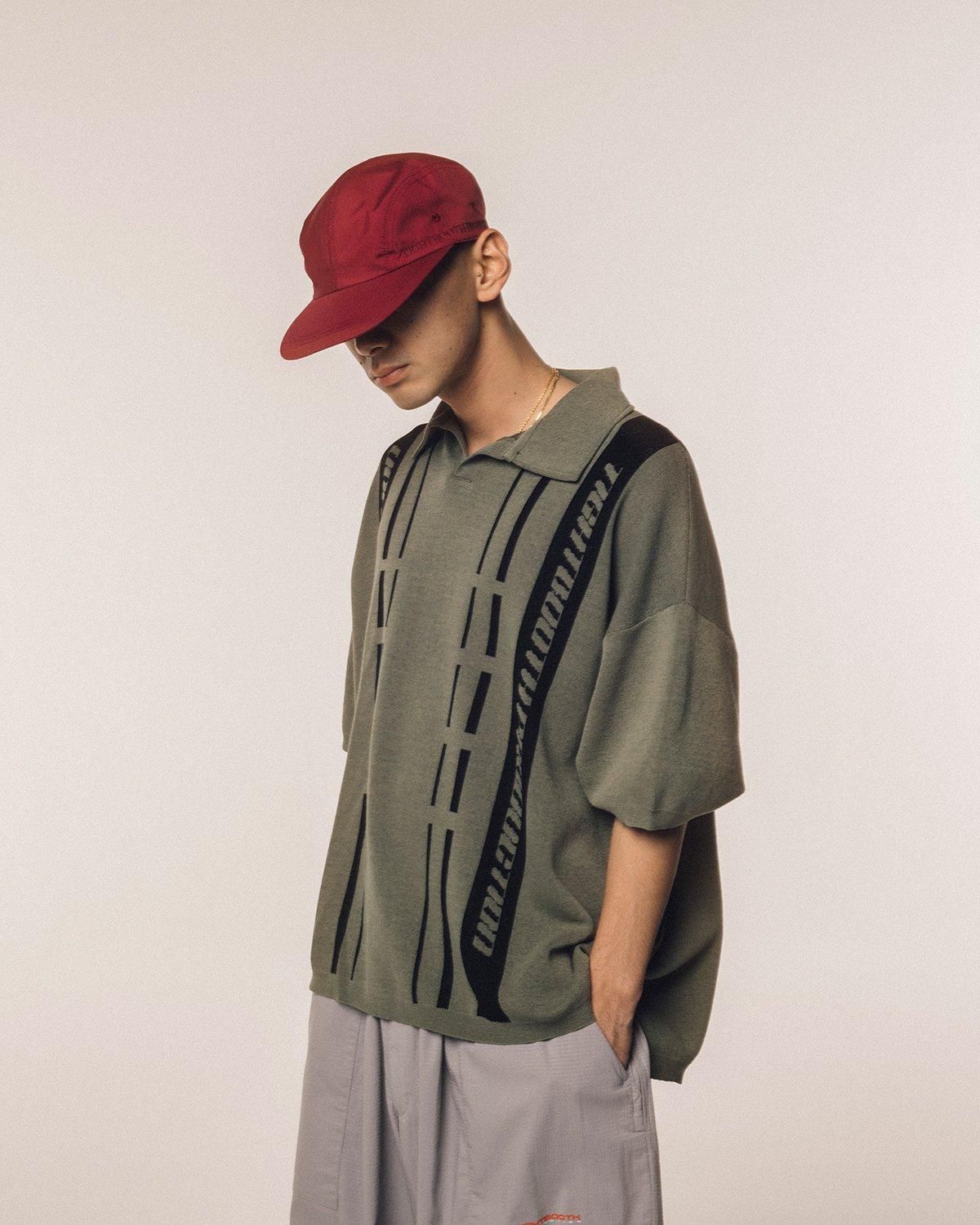 STRIPE KNIT OPEN POLO - TIGHTBOOTH® タイトブース STRIPE KNIT OPEN POLO - TIGHTBOOTH® タイトブース