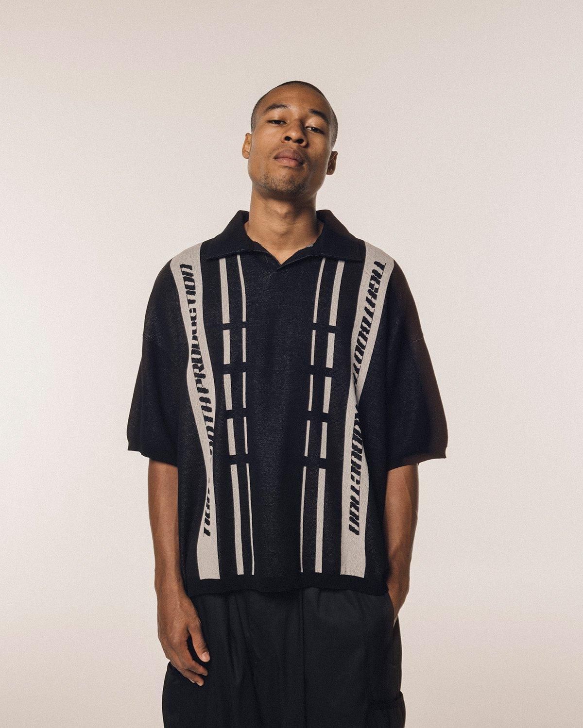 STRIPE KNIT OPEN POLO - TIGHTBOOTH® タイトブース STRIPE KNIT OPEN POLO - TIGHTBOOTH® タイトブース