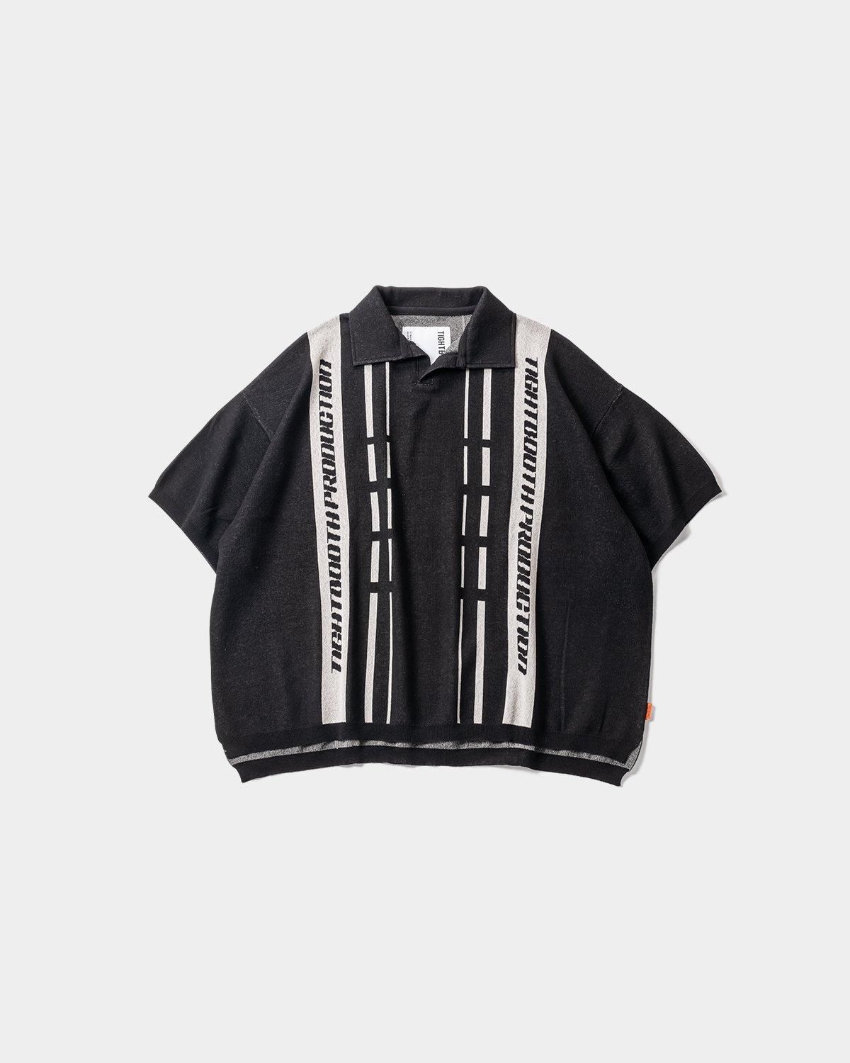 STRIPE KNIT OPEN POLO - TIGHTBOOTH® タイトブース STRIPE KNIT OPEN POLO - TIGHTBOOTH® タイトブース