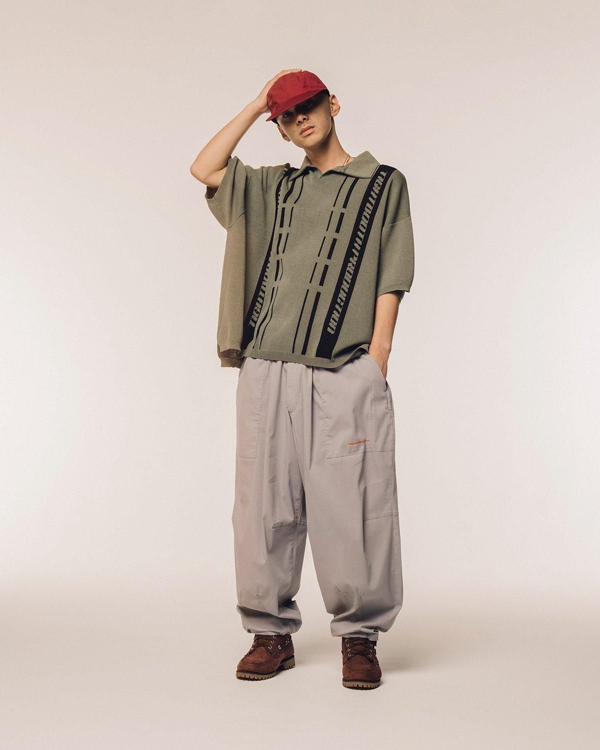 STRIPE KNIT OPEN POLO - TIGHTBOOTH® タイトブース STRIPE KNIT OPEN POLO - TIGHTBOOTH® タイトブース
