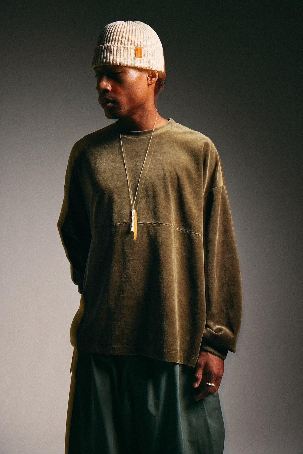 VELOUR CREW L/S SHIRT - TIGHTBOOTH® タイトブース VELOUR CREW L/S SHIRT - TIGHTBOOTH® タイトブース