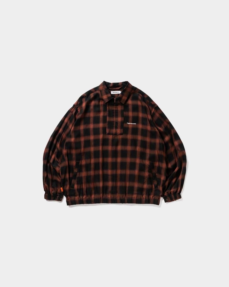 PLAID HALF ZIP L/S SHIRT