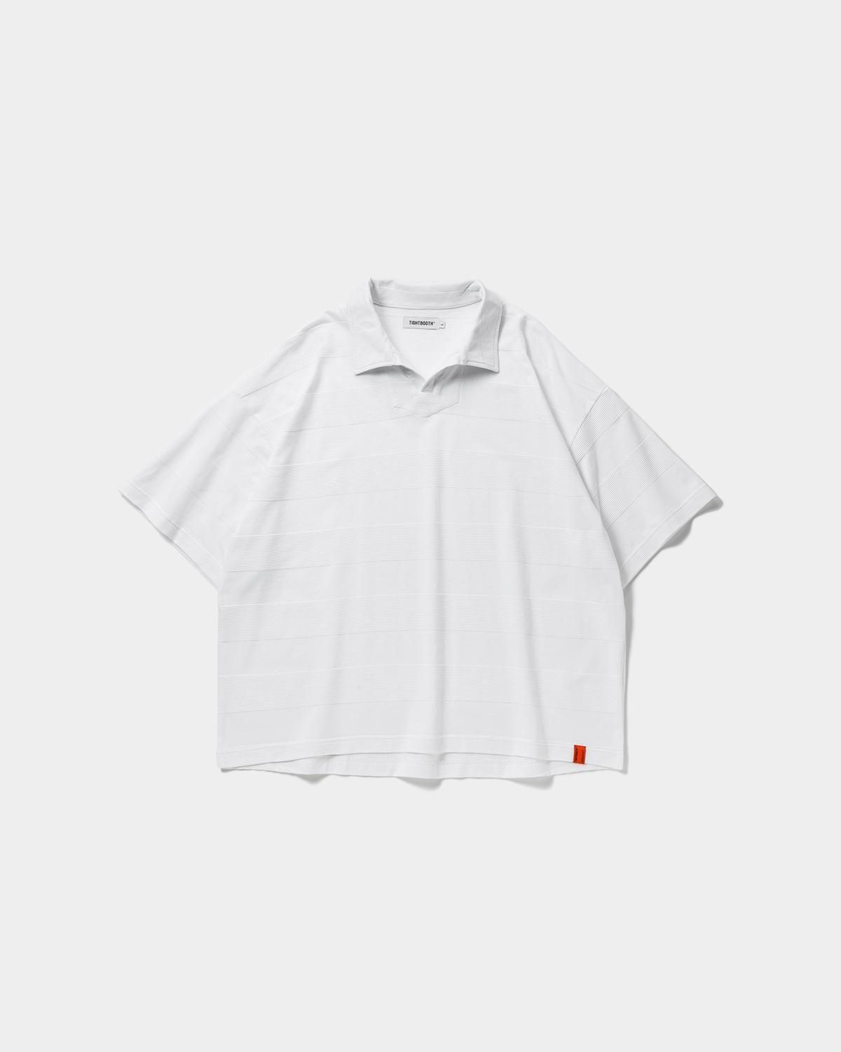 トップス tightbooth mystery gauge open polo TIGHTBOOTH MYSTERY GAUGE OPEN POLO BLACK