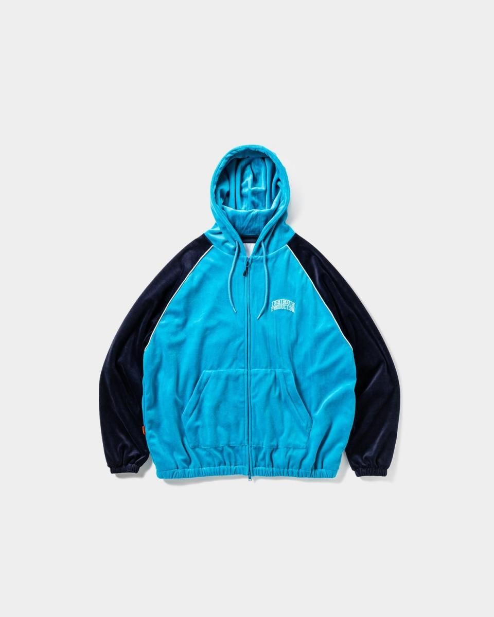 VELOUR PIPING HOODED JKT