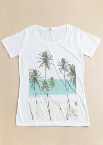 SALE30OFFۡLADIESBeach-side Palmtree Photo Tee / ӡ ץT