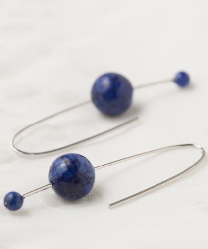 【LADIES】Lan Vo　U Type Lapis lazuli Pierced Earring / Uタイプ ラピスラズリ ピアス