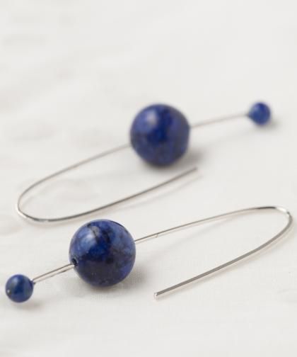 【LADIES】Lan Vo U Type Lapis lazuli Pierced Earring / Uタイプ ラピスラズリ ピアス