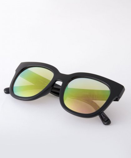 【LADIES】Sunglasses BLACK×YELLOW / サングラス シルバーフレーム
