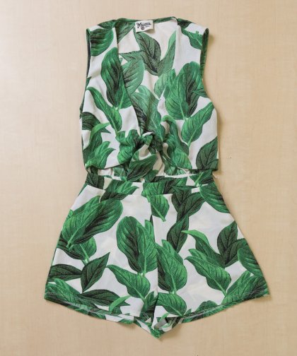 【LADIES】Show Me Your Mumu Leaf Rompers/リーフ柄ロンパース
