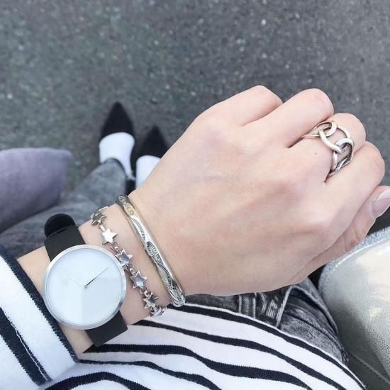 OUTLINE SILVER BLACK 34mm - マベン ウォッチズ MAVEN WATCHES 【日本