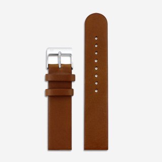 BROWN LEATHER 20mm (SILVER)