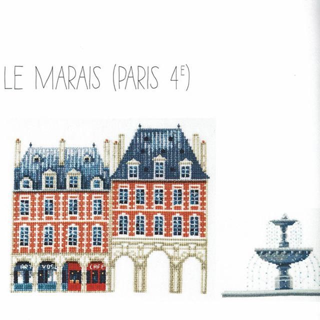 クロスステッチ 洋書 Rues de Paris フランス語 パリ 図案集 刺繍 - 洋書