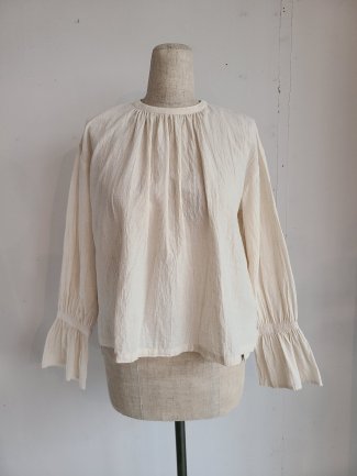 VOILE WASHER gathered blouse