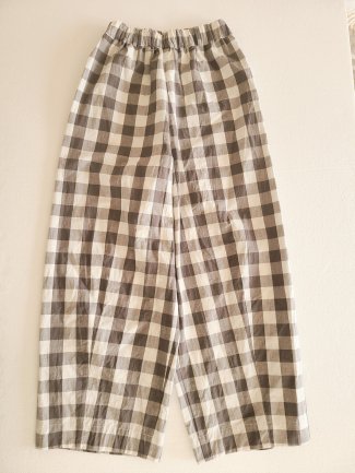 WEATHER GINGHAM cocoon wide pants