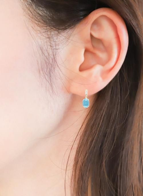 K10 ブルートパーズ　ドロップ型ピアス K10スイスブルートパーズピアス | ドロップジュエリー