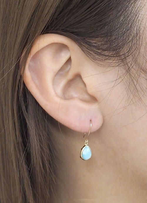 K10 ラリマーピアス /パワーストーンドロップ | 宝石を最大限に