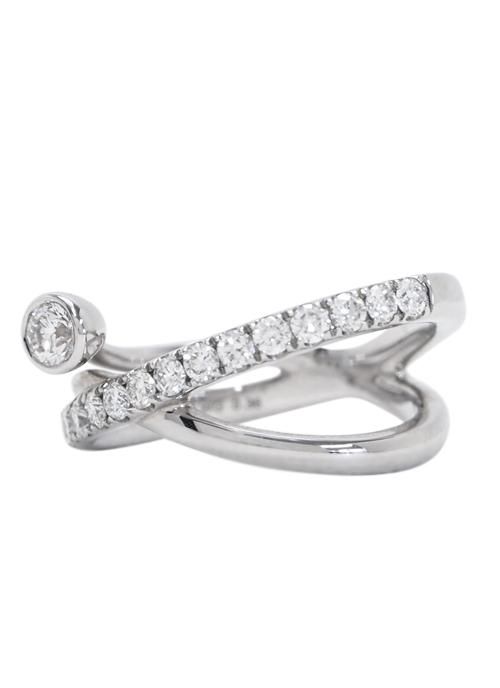 K18WG ダイヤモンド0.36ct ピンキーリング | /Hana - 【ジュエル K18WG ダイヤモンド0.36ct ピンキーリング | /Hana - 【ジュエル