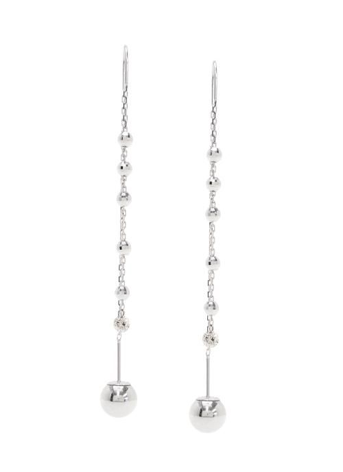 珍しい K18WG ダイヤモンド0.08ct ジュエルフジミ ロングピアス/Hana| アクセサリー