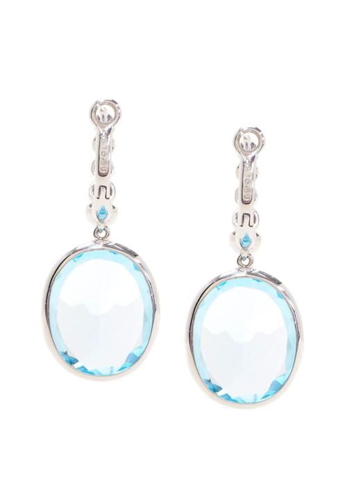 数量は多い  K18WG ピアス/Hana ブルートパーズ16.80ct/ダイヤモンド0.10ct アクセサリー