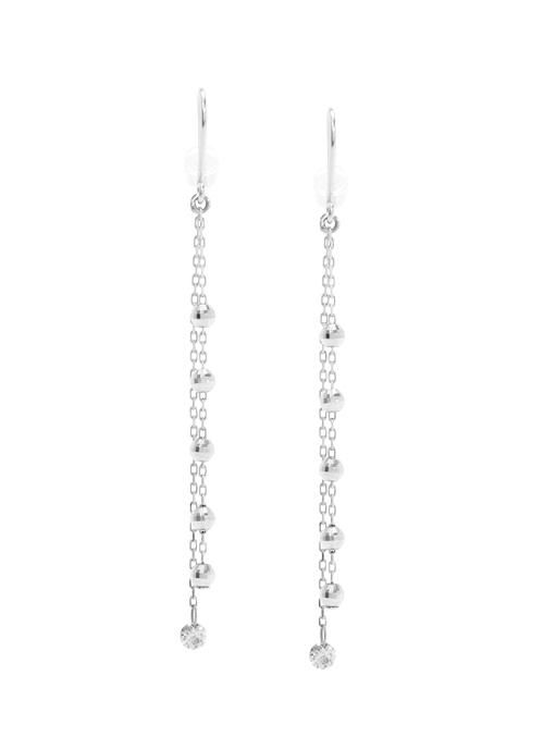 人気商品ランキング K18 ダイヤモンド0.08ct ロングピアス/Hana | 上品な女性らしさ アクセサリー