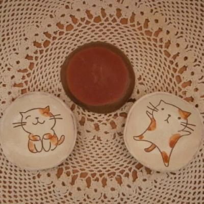 未使用品 ねこ田商店 美野里焼 平瀬マリ子 猫と花 茶碗 湯呑み 手作り猫好き ねこ田商店 美野里焼 平瀬マリ子 茶碗 猫と四つ葉