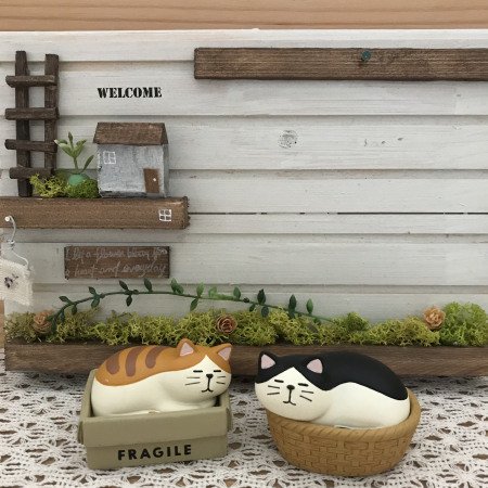 Decole Happy Cat Day みっちり猫 小物入れ２種 猫雑貨の店 犬家猫八