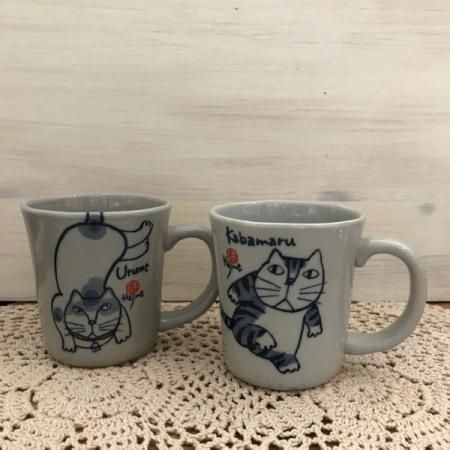 Kabamaru 瀬戸焼やんちゃ猫 マグカップ2種 猫雑貨の店 犬家猫八