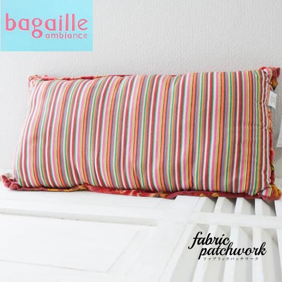 バガイユクッション Bagaille レッドパッチワーク 60cm*30cm バガイユクッション Bagaille レッドパッチワーク 60cm*30cm