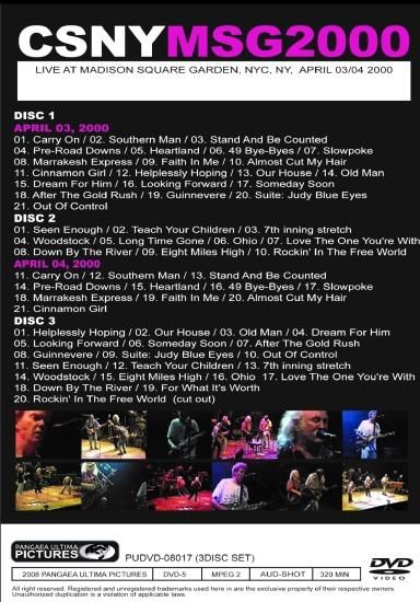 CSNY/CROSBY, STILLS, NASH & YOUNG MSG 2000 (3DVDR CSNY/CROSBY, STILLS, NASH & YOUNG MSG 2000 (3DVDR