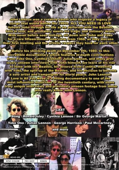 JOHN LENNON／LOVE IS ALL YOU NEED (1DVDR) - STRANGELOVE RECORDS