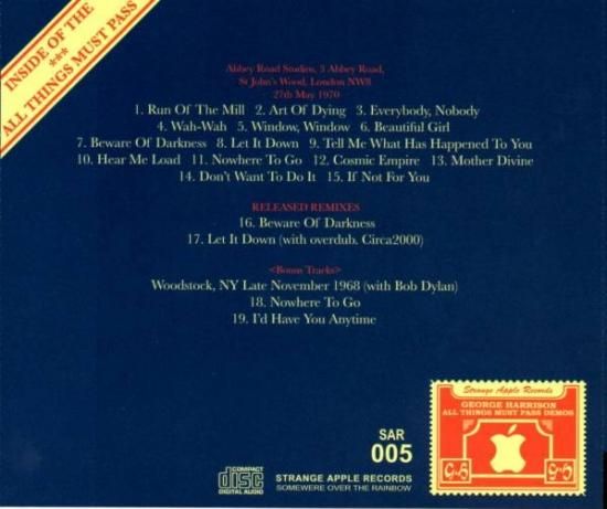 GEORGE HARRISON / INSIDE OF THE ALL THINGS MUST PASS