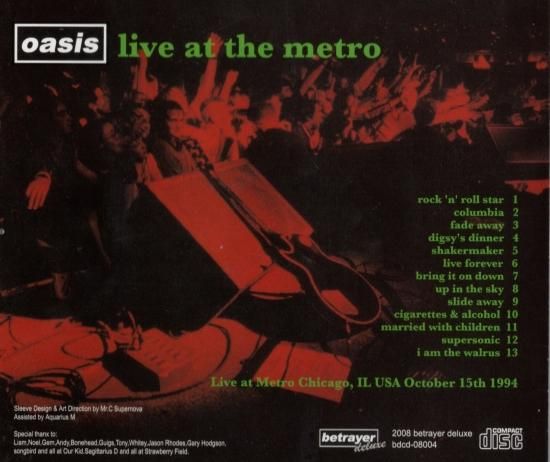 OASIS／LIVE AT THE METRO