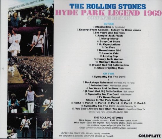 ROLLING STONES / HYDE PARK LEGEND 1969