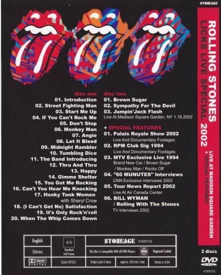 ROLLING STONES / LICKS LIVE SPECIAL 2002 ROLLING STONES / LICKS LIVE SPECIAL 2002