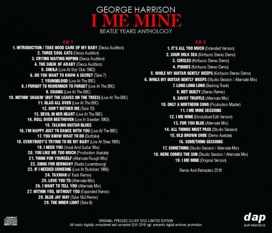 GEORGE HARRISON / I ME MINE : BEATLE YEARS ANTHOLOGY GEORGE HARRISON / I ME MINE : BEATLE YEARS ANTHOLOGY