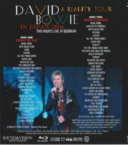 DAVID BOWIE / A REALITY TOUR IN JAPAN 2004