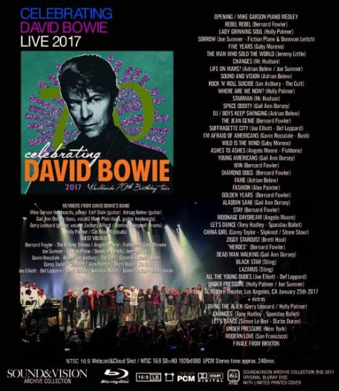 DAVID BOWIE / CELEBRATING DAVID BOWIE LIVE 2017