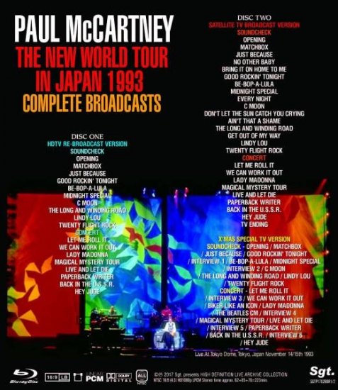 PAUL McCARTNEY/THE NEW WORLD TOUR IN JAPAN 1993