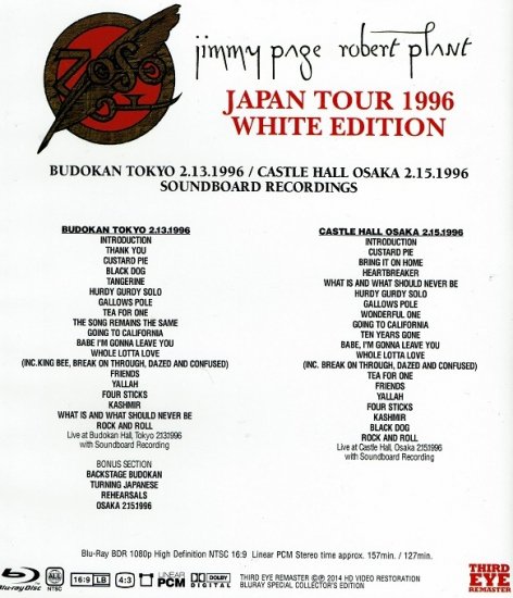 JIMMY PAGE u0026 ROBERT PLANT /JAPAN TOUR 1996 -WHITE EDITION