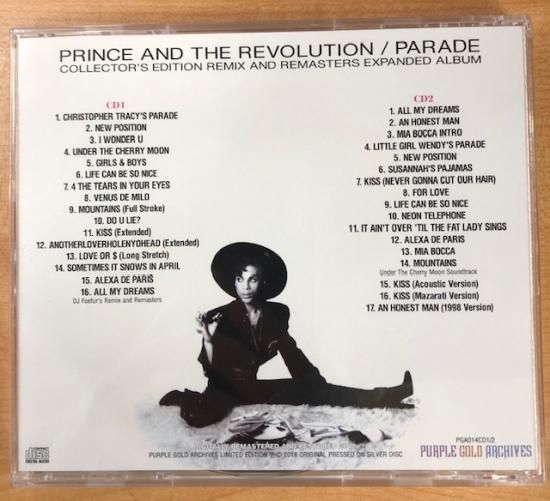 PRINCE AND THE REVOLUTION / PARADE : COLLECTOR'S EDITION