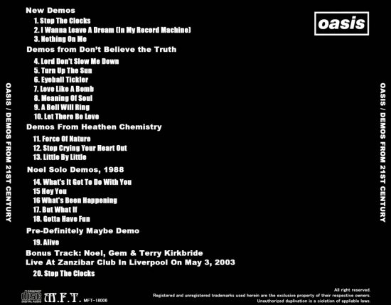 OASIS / DEMOS FROM 21ST CENTURY (1CDR)