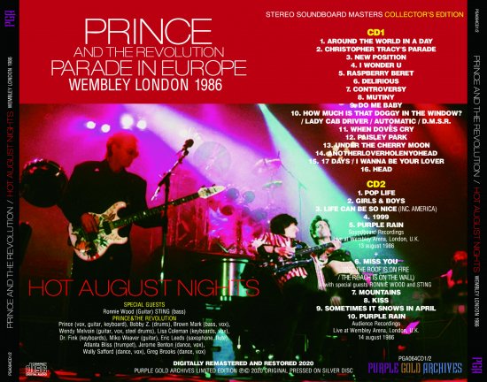 PRINCE AND THE REVOLUTION / HOT AUGUST NIGHTS : WEMBLEY LONDON 1986